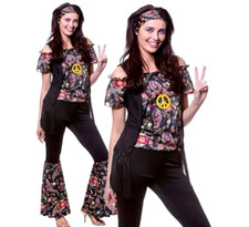 Ladies hippie costume - ladies,