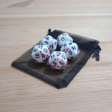 5x D20 Numeric Gaming Dice