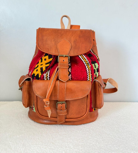 Handmade genuine leather red - leather,