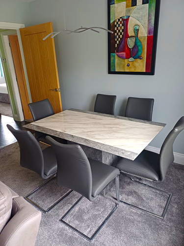 Dining table faux leather - dining, 6