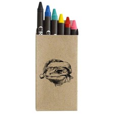 'Leopard Gecko Wearing Santa Hat' Coloured Crayon Set (CY00039366)