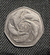 Gibraltar Dolphin 50p Coin