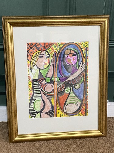 Framed watercolour painting - watercolour,
