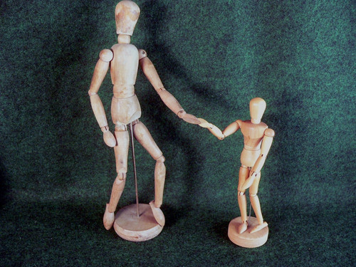 Pair artist wooden - of, dummy