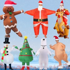 Christmas Inflatable Santa Father Jumpsuit Adult Blow Up Xmas Costume Suit Dress