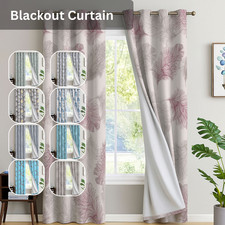 Floral blackout curtains - floral, pair