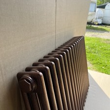 Acova Classic Horizontal 4 Column Radiator Hammered Copper 600/628mm  3540btu