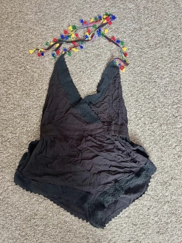 Black tie backless playsuit - backless,