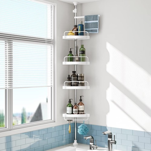Corner shower caddy - shower, tension