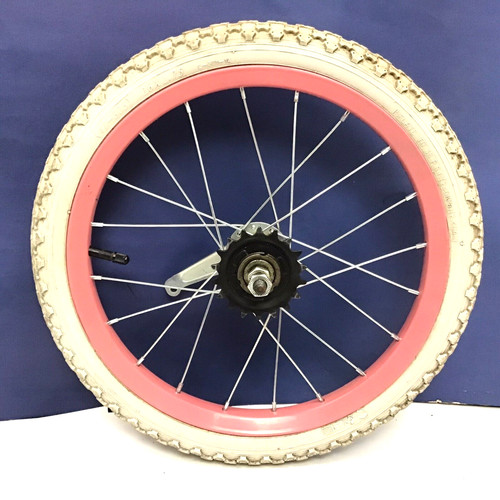 Bicycle rear pink wheel - rear,