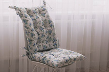 Rocking Chair Cushion Set with Ties — Blue Garden