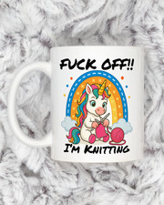 Funny Unicorn Knitting Mug –