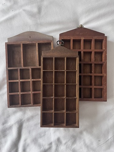 Wooden thimble display case - wooden,