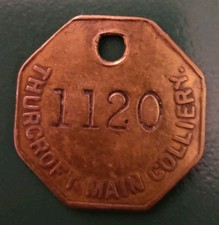 Thurcroft Main Colliery Pit Check Tally marked Thurcroft Main Colliery 1120