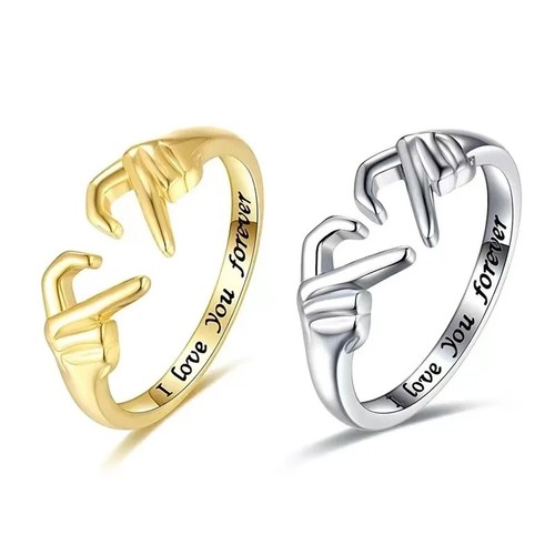 Two hands heart ring - hands, women