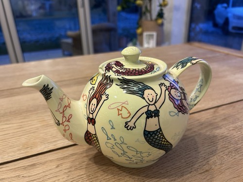Mermaid ceramic teapot - teapot, cardew