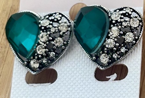 Silver ladies stone set heart - silver,