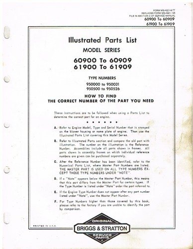 Briggs stratton 1 cyl - briggs, &