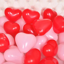RED & WHITE HEART Latex Shape BALLOONS Helium Valentine BALOONS Love Party DECOR