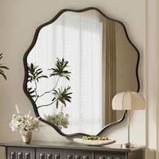 Wavy Edge Large Round Mirror