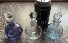 Set of 3 Vintage Glass Perfume
