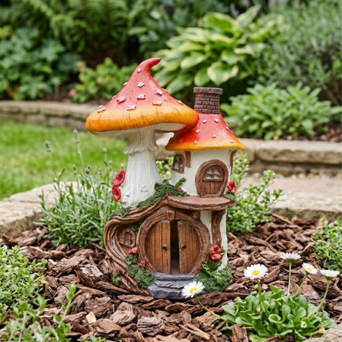 Solar fairy garden mushroom - solar,
