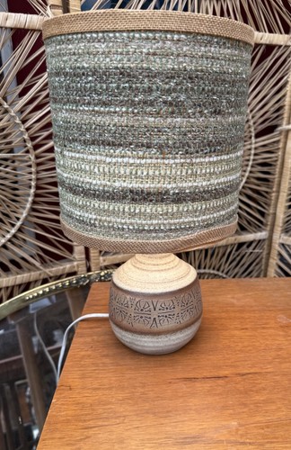 Vintage art pottery lamp with - vintage,