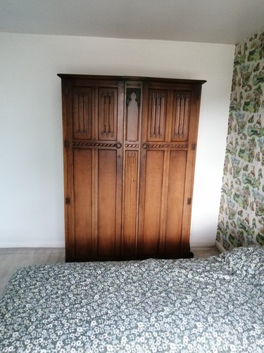 Vintage dark oak wardrobe l - vintage,