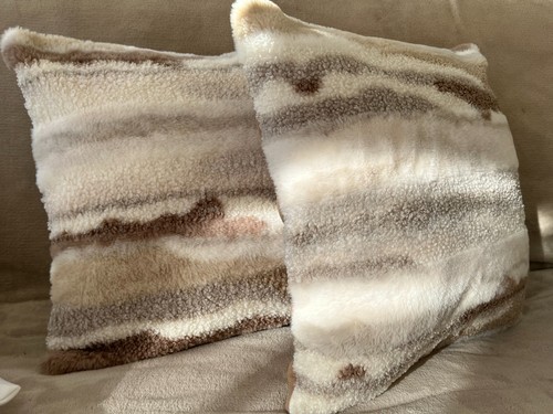 Pair faux sheepskin brown - faux,