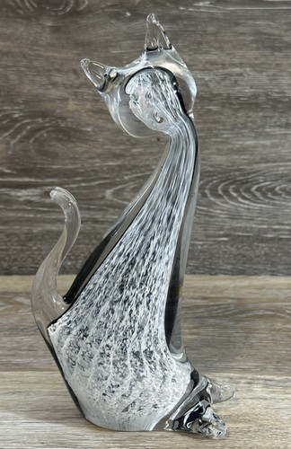 Vintage murano art glass cat - art,
