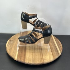 Clarks Ciera Gull Women Black Leather Sandals UK Size 5.5 DEU 39 Buckle