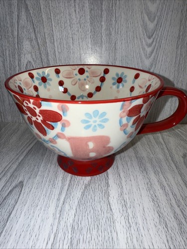 Tesco stoneware floral - stoneware, footed