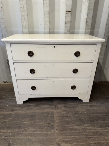 Antique white painted chest - painted,