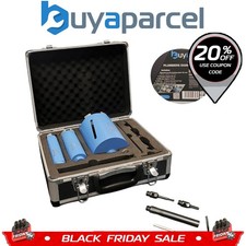 BAP Plumbers 8 Piece 3 CORE Diamond Core Set Brick Granite Marble + Metal Case