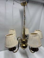 Six-Arm Chandelier with Cream Shades – Classic Ceiling Light Fixture