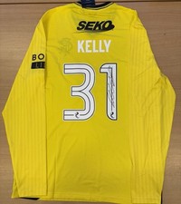 Liam Kelly Hand Signed Rangers GK Home Shirt With COA
