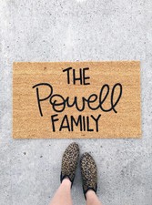 custom family name doormat . wedding gift . personalized welcome mat . coir mat
