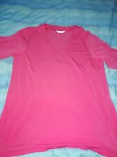 Ladies Top, Cole Brooke, bright pink v neck, worn once, small, fits size 16