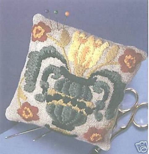 Vase pin cushion crewel - pin,