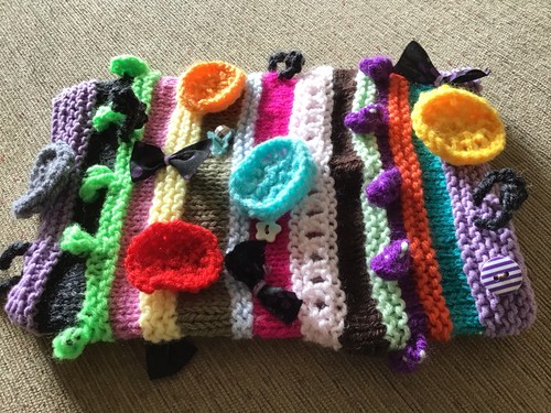 Hand knitted sensory twiddle - hand,