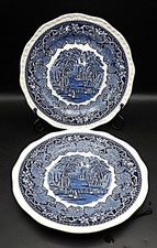 2 x Vintage Mason's VISTA Blue