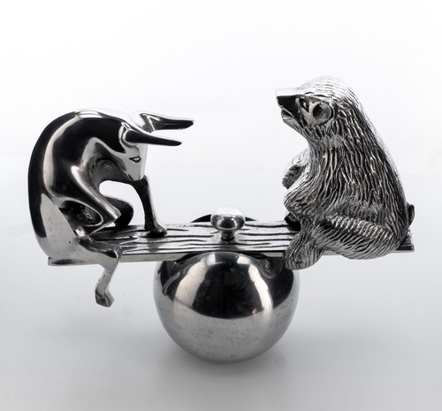 Metal bull bear on - metal, &