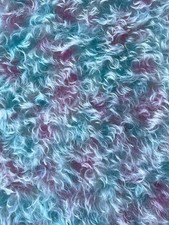 Helmbold Hand Dyed Mohair Fur Fabric 25mm Whispy "Bubblemint" by Tabbyclouds