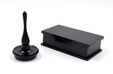 ANTIQUE EBONY HINGED WOODEN