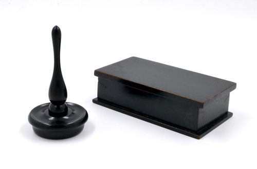 Antique ebony hinged - hinged, wooden