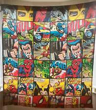 Vintage Marvel Comics Curtains Print Fabric Hulk Spider Man Captain America Thor