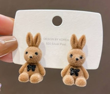 Fuzzy Brown Bunny Rabbit Stud
