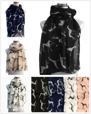 Long Whippet Dog Greyhound Racing Dog Animal Print Pattern Fashion Scarf Shawl