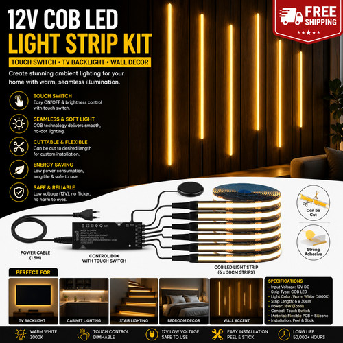 12v cob led light strip - cob,