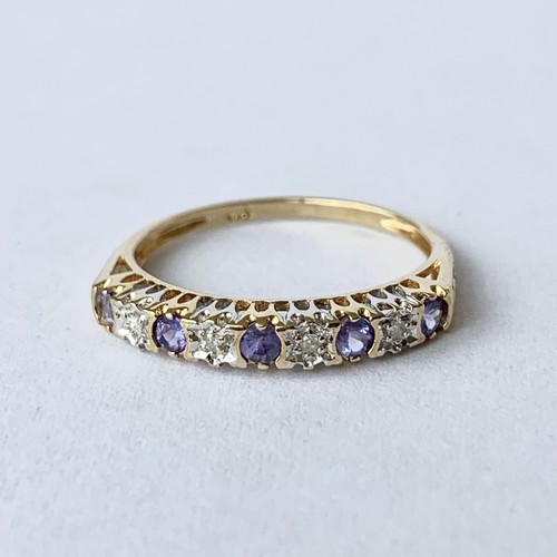 Diamond tanzanite ring 9ct - tanzanite,